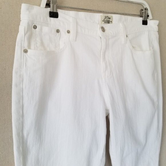 J. Crew White Slim Broken-In Boyfriend Jeans Womens Size 30 Mid Rise Stretch - Picture 3 of 12